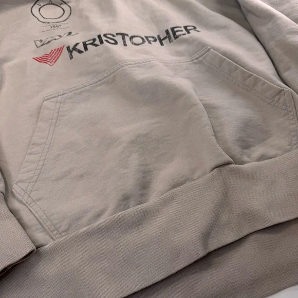 Val. Khristopher Hoodie Men’s Large Cotton Ivory Oversize Distressed Streetwear